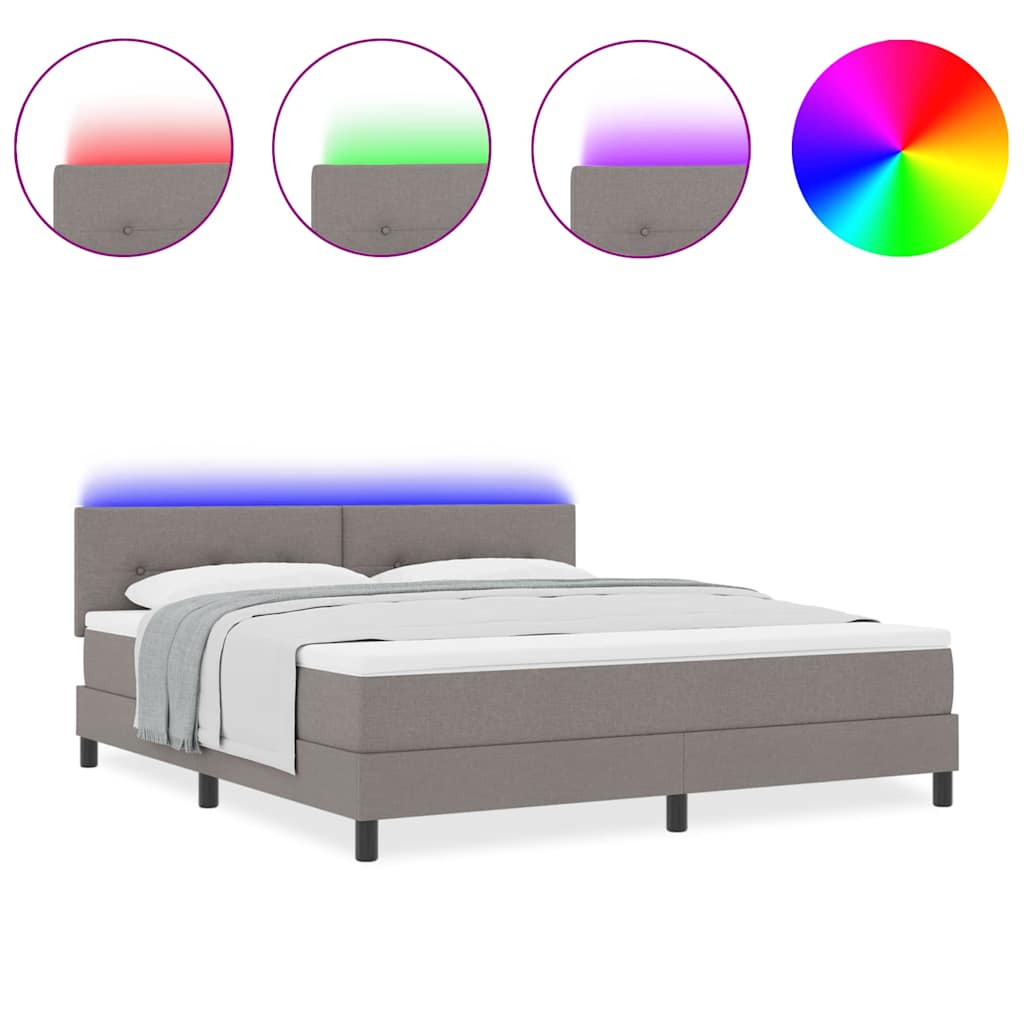 Boxspringbett mit Matratze Taupe 180 x 200 cm Stoff