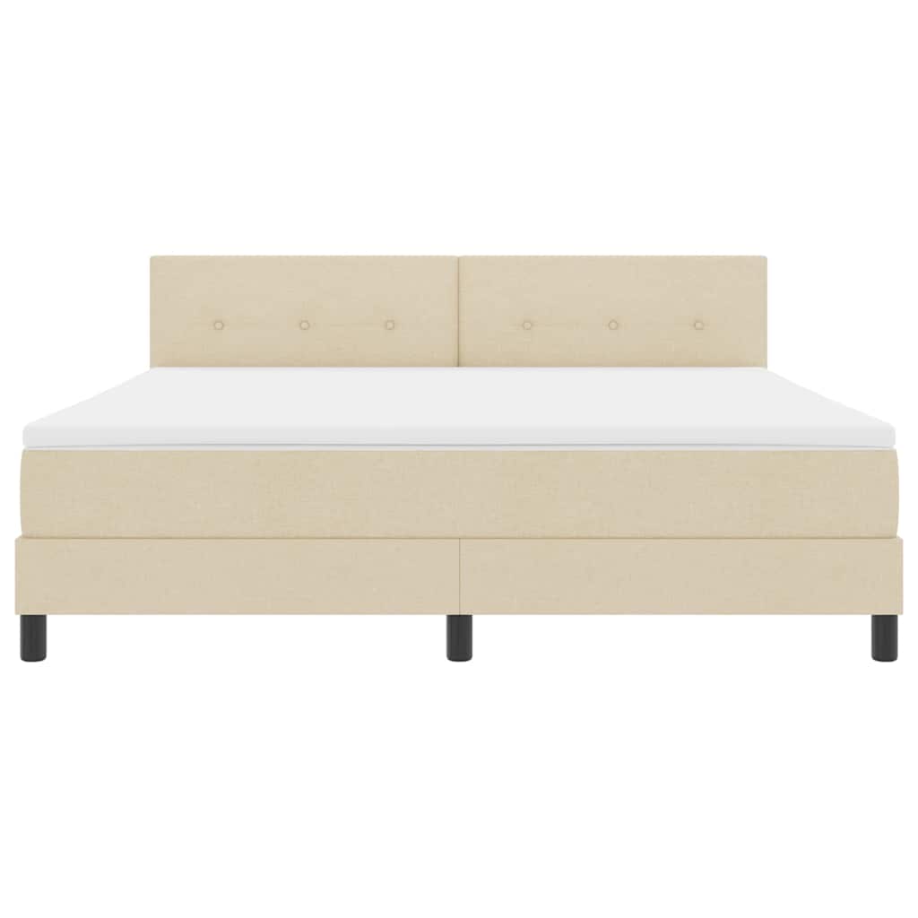 Boxspringbett mit Matratze mit LED Creme 180 x 200 cm Stoff