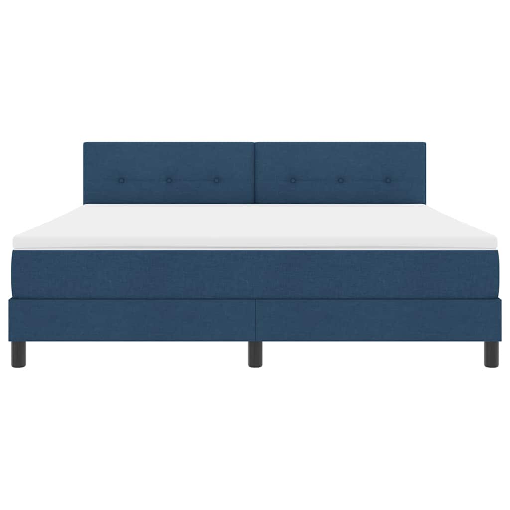 Boxspringbett mit LED-Lichtleisten Blau 180 x 200 cm Stoff