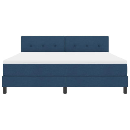 Boxspringbett mit LED-Lichtleisten Blau 180 x 200 cm Stoff