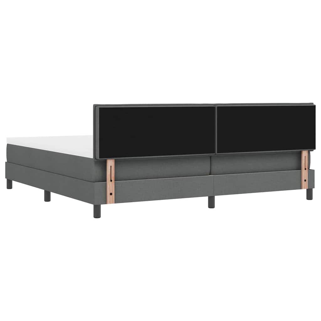 Boxspringbett mit Kopfteil Dunkelgrau 200 x 200 cm Stoff