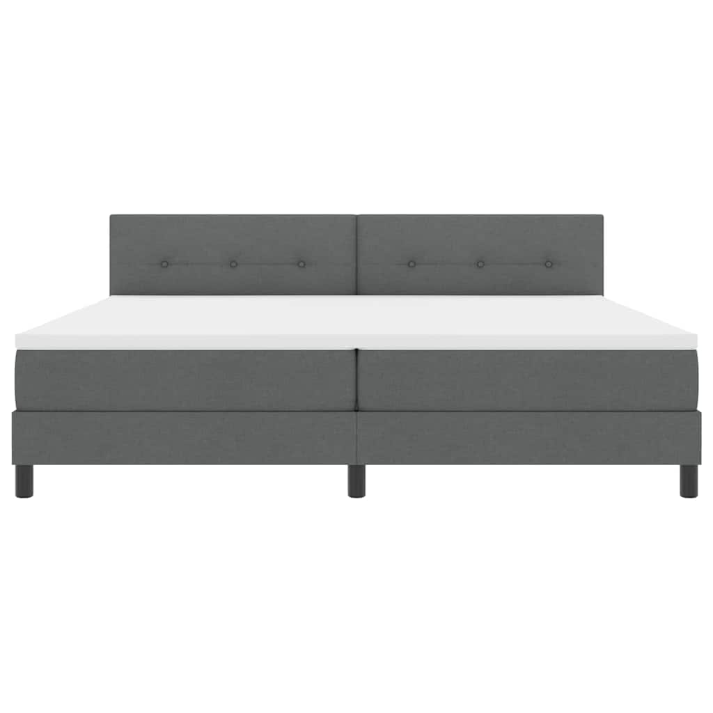 Boxspringbett mit Kopfteil Dunkelgrau 200 x 200 cm Stoff