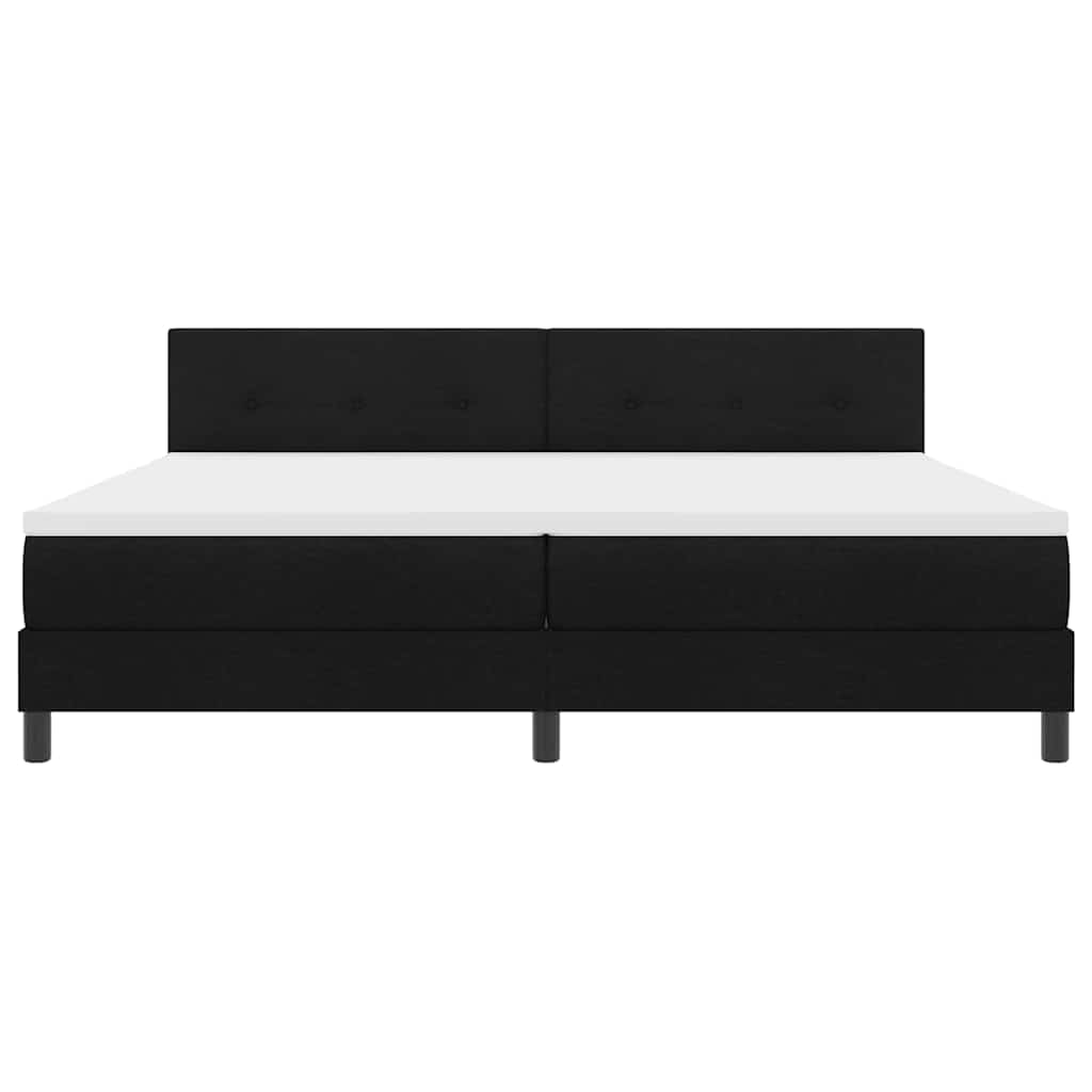 Boxspringbett mit LED-Lichtleisten Schwarz 200 x 200 cm Stoff