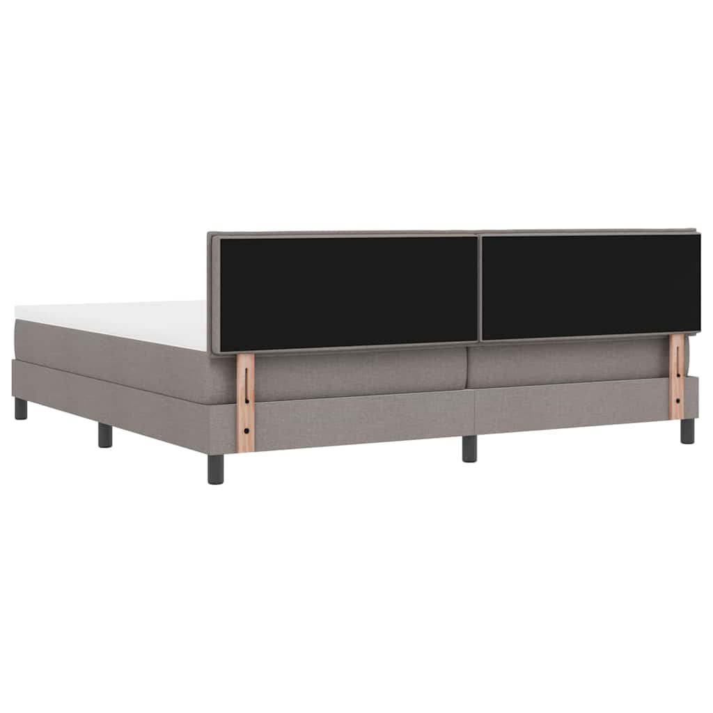 Boxspringbett mit LED-Lichtleisten Taupe 200 x 200 cm Stoff