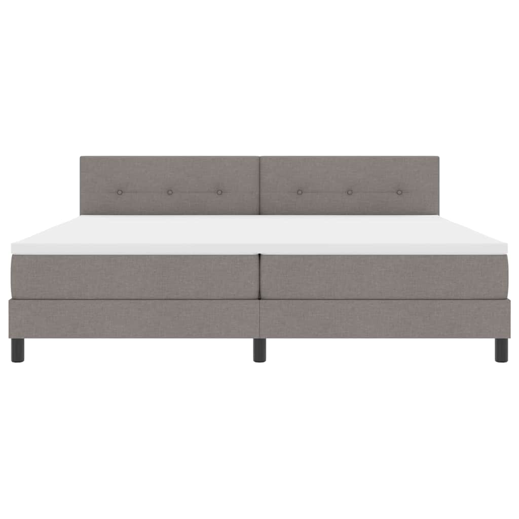 Boxspringbett mit LED-Lichtleisten Taupe 200 x 200 cm Stoff