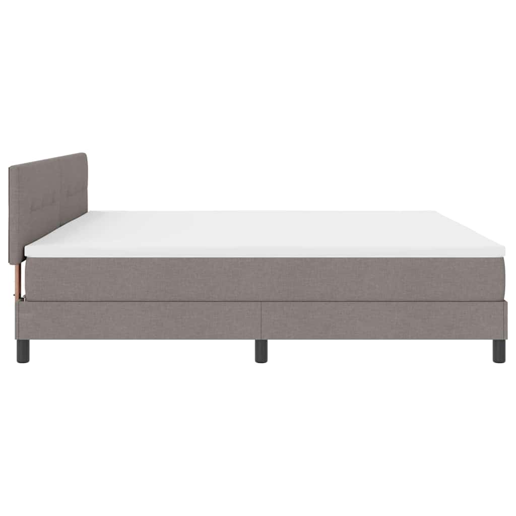 Boxspringbett mit LED-Lichtleisten Taupe 200 x 200 cm Stoff