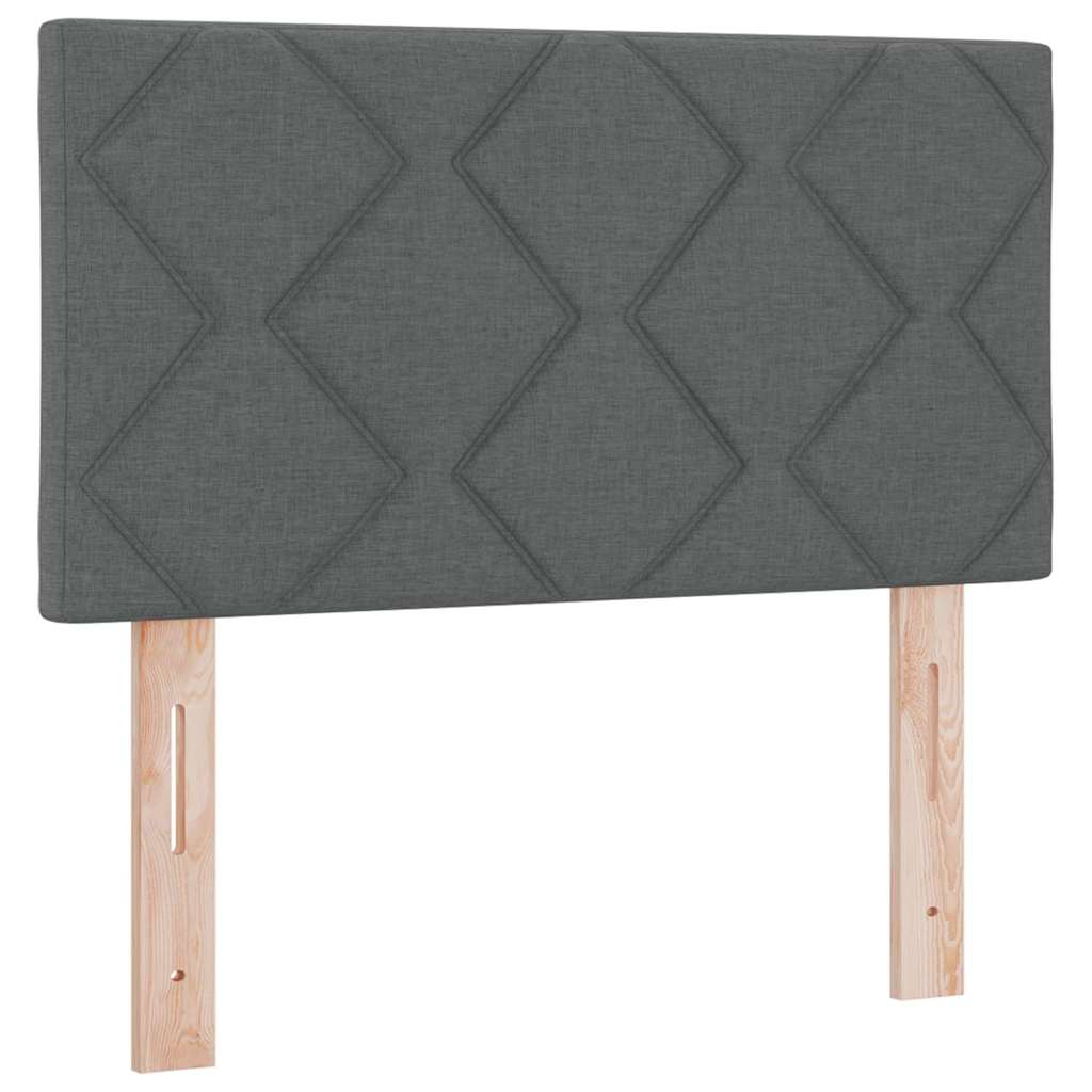 Boxspringbett mit Kissen Dunkelgrau 80 x 200 cm Stoff