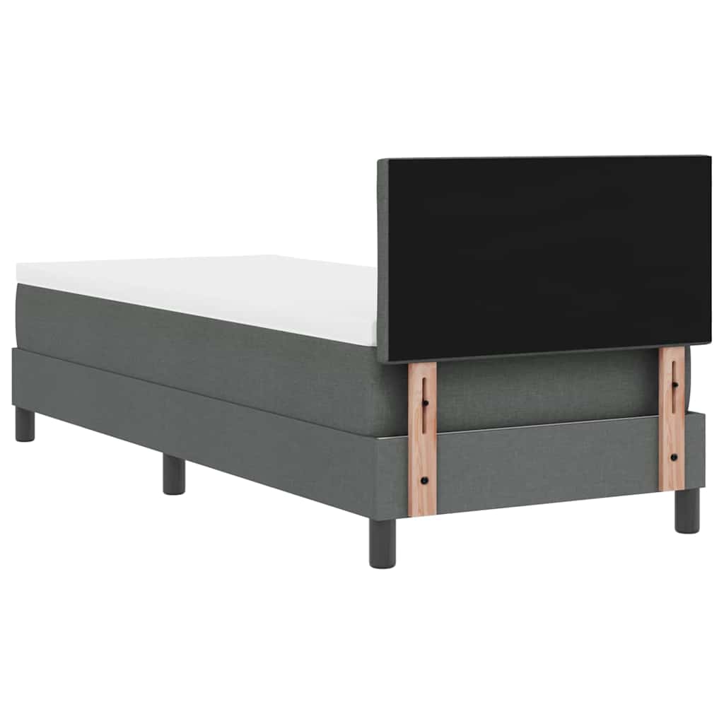 Boxspringbett mit Kissen Dunkelgrau 80 x 200 cm Stoff