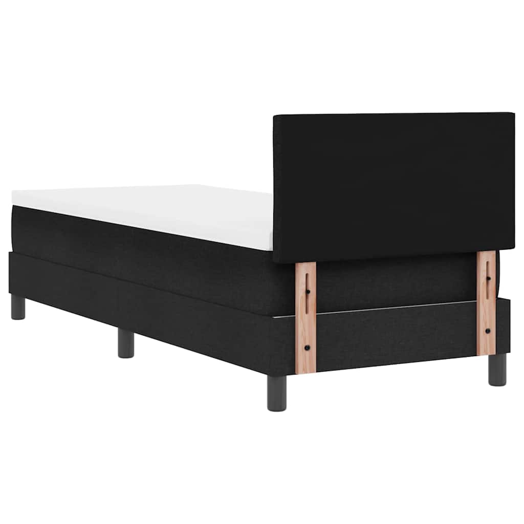 Boxspringbett mit LED-Lichtleisten Schwarz 80 x 200 cm Stoff