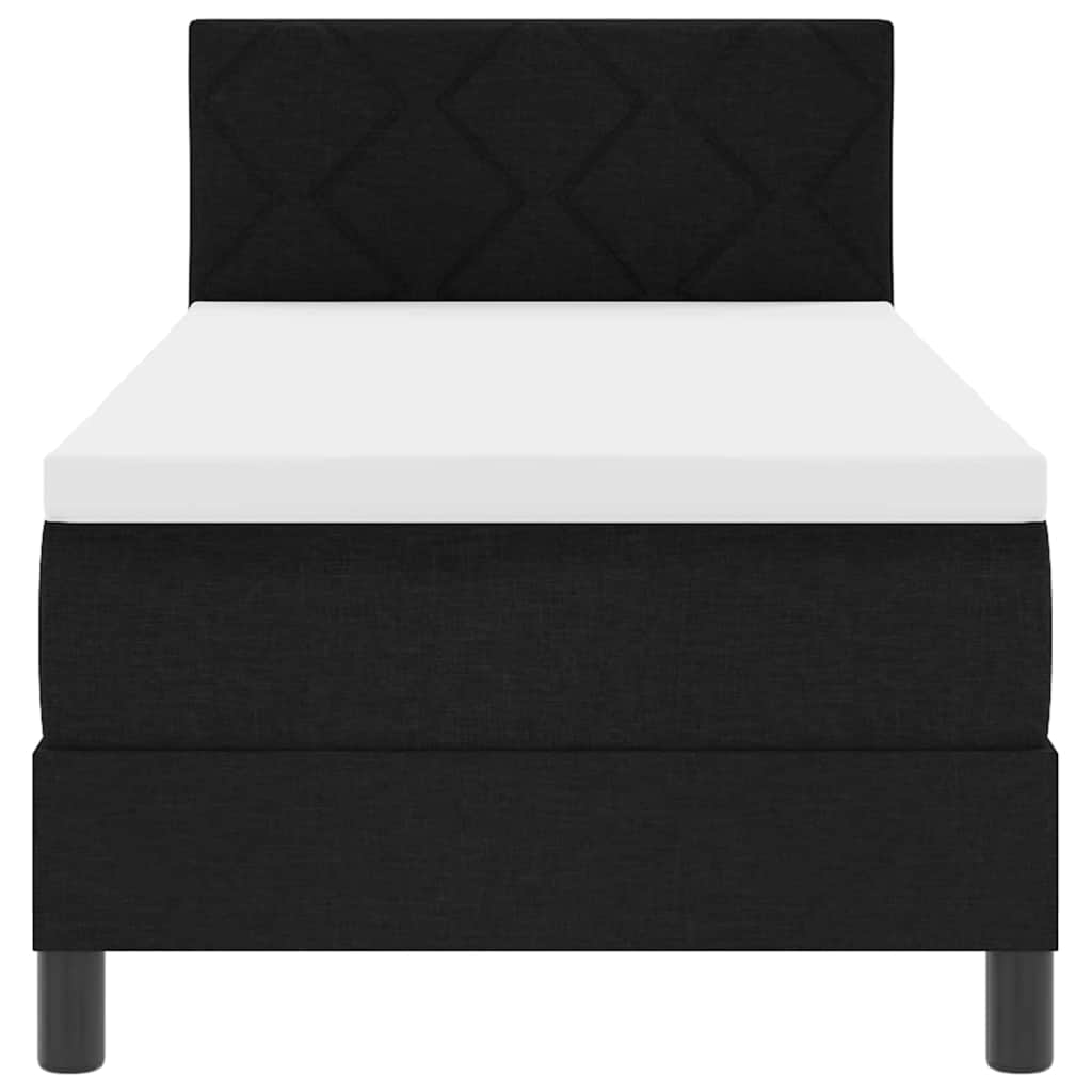 Boxspringbett mit LED-Lichtleisten Schwarz 80 x 200 cm Stoff