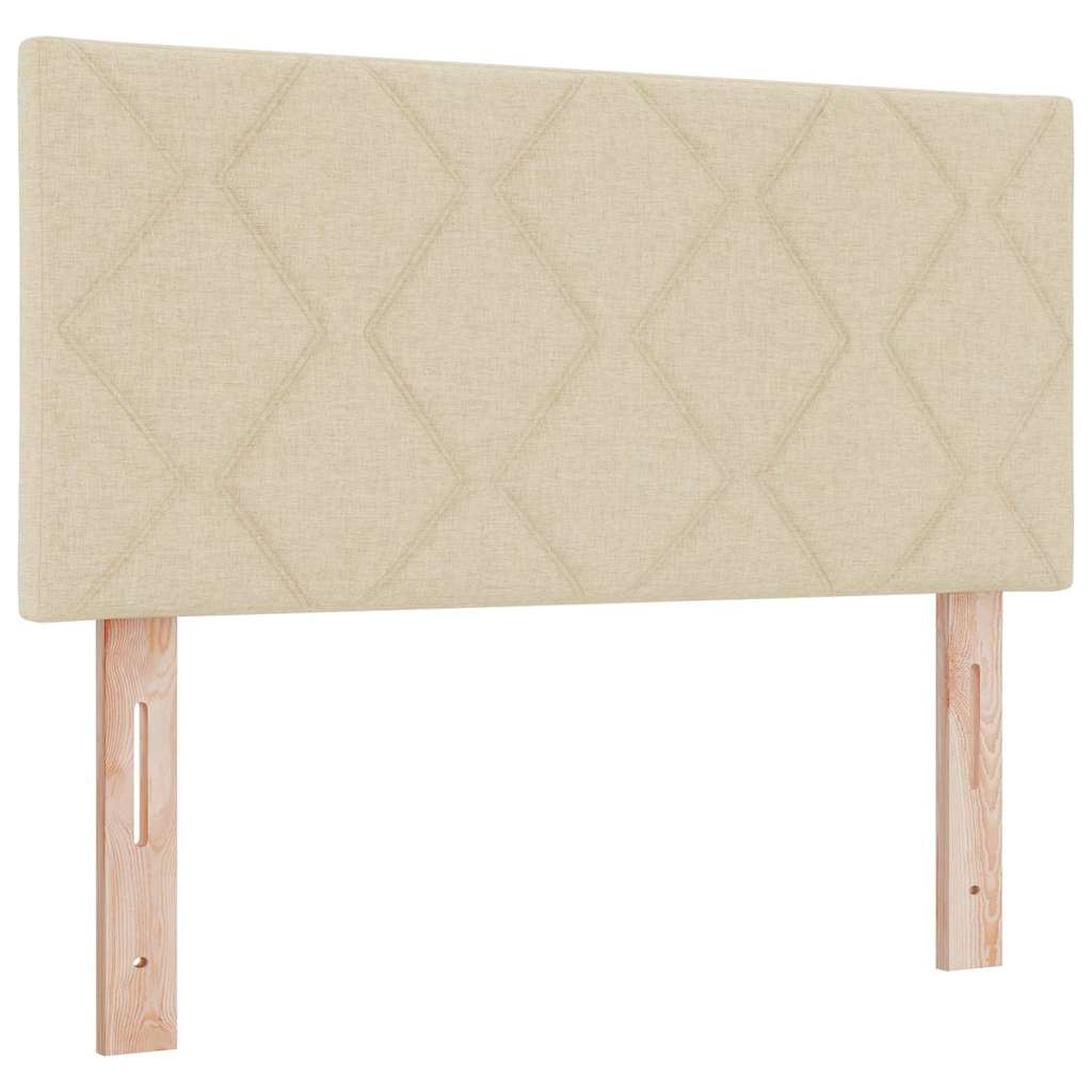 Boxspringbett mit Kissen mit Kopfteil Creme 100 x 200 cm Stoff