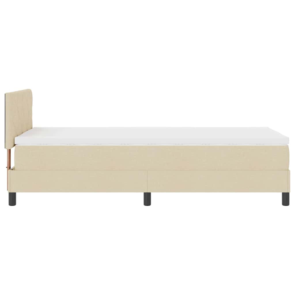 Boxspringbett mit Kissen mit Kopfteil Creme 100 x 200 cm Stoff