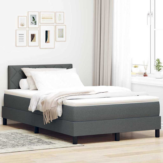 Boxspringbett mit Matratze Dunkelgrau 120 x 200 cm Stoff