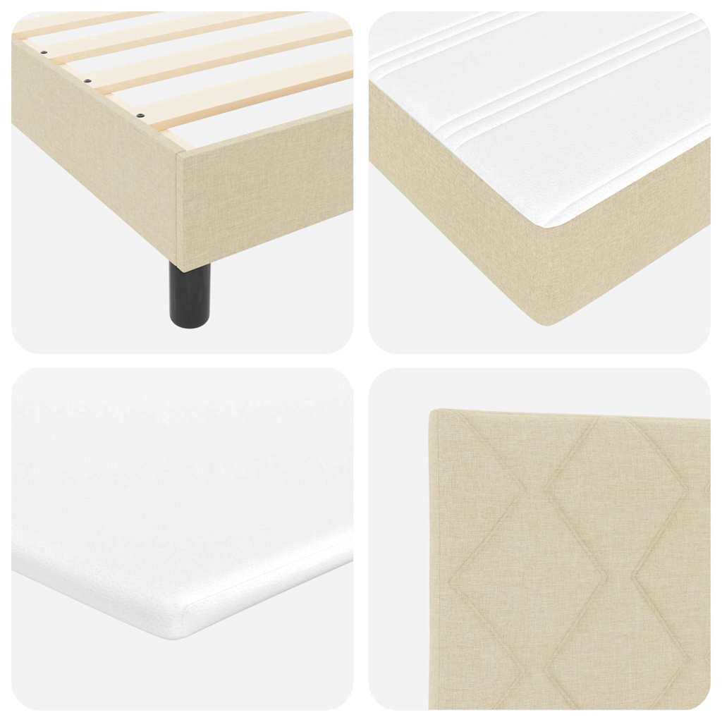 Boxspringbett mit LED-Lichtleisten Creme 120 x 200 cm Stoff