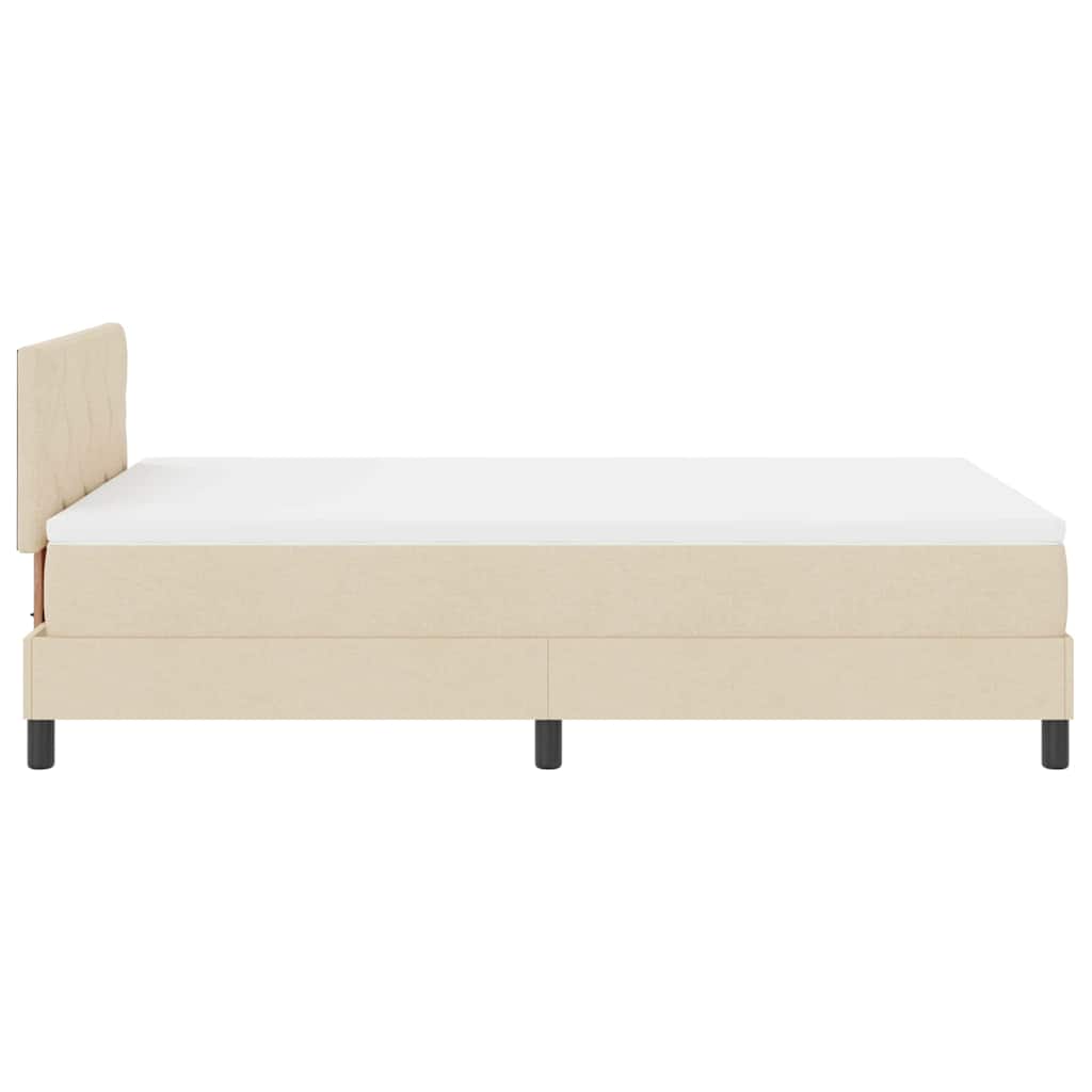 Boxspringbett mit LED-Lichtleisten Creme 120 x 200 cm Stoff