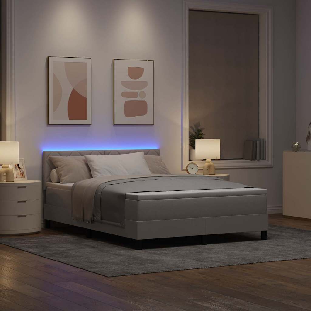 Boxspringbett mit Matratze Taupe 140 x 190 cm Stoff