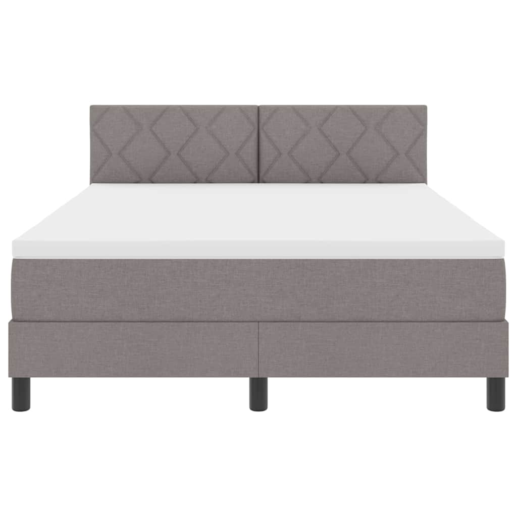 Boxspringbett mit Matratze Taupe 140 x 190 cm Stoff