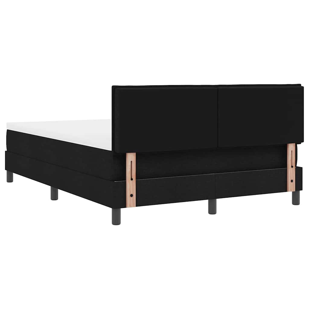 Boxspringbett mit LED-Lichtleisten Schwarz 140 x 200 cm Stoff