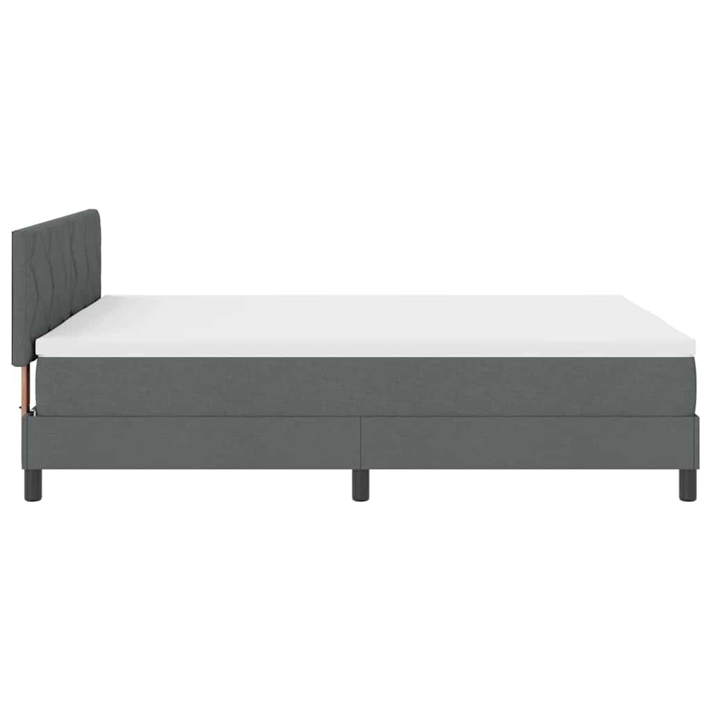 Boxspringbett mit Kopfteil Dunkelgrau 160 x 200 cm Stoff