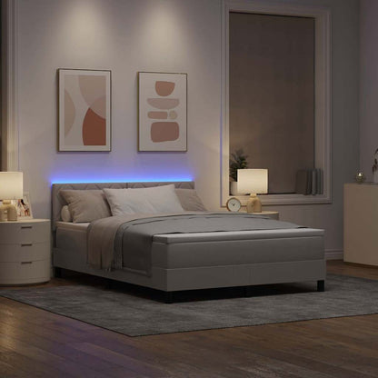 Boxspringbett mit Kissen mit Kopfteil Taupe 160 x 200 cm Stoff