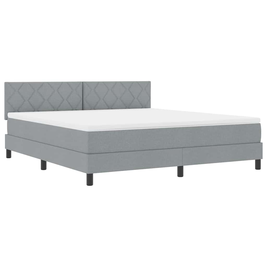 Boxspringbett mit Kissen Hellgrau 180 x 200 cm Stoff
