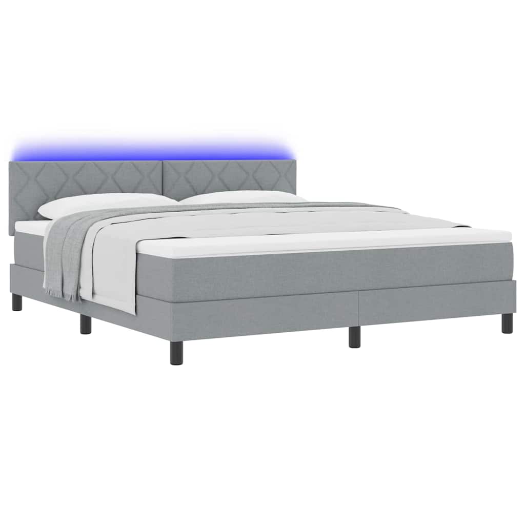 Boxspringbett mit Kissen Hellgrau 180 x 200 cm Stoff