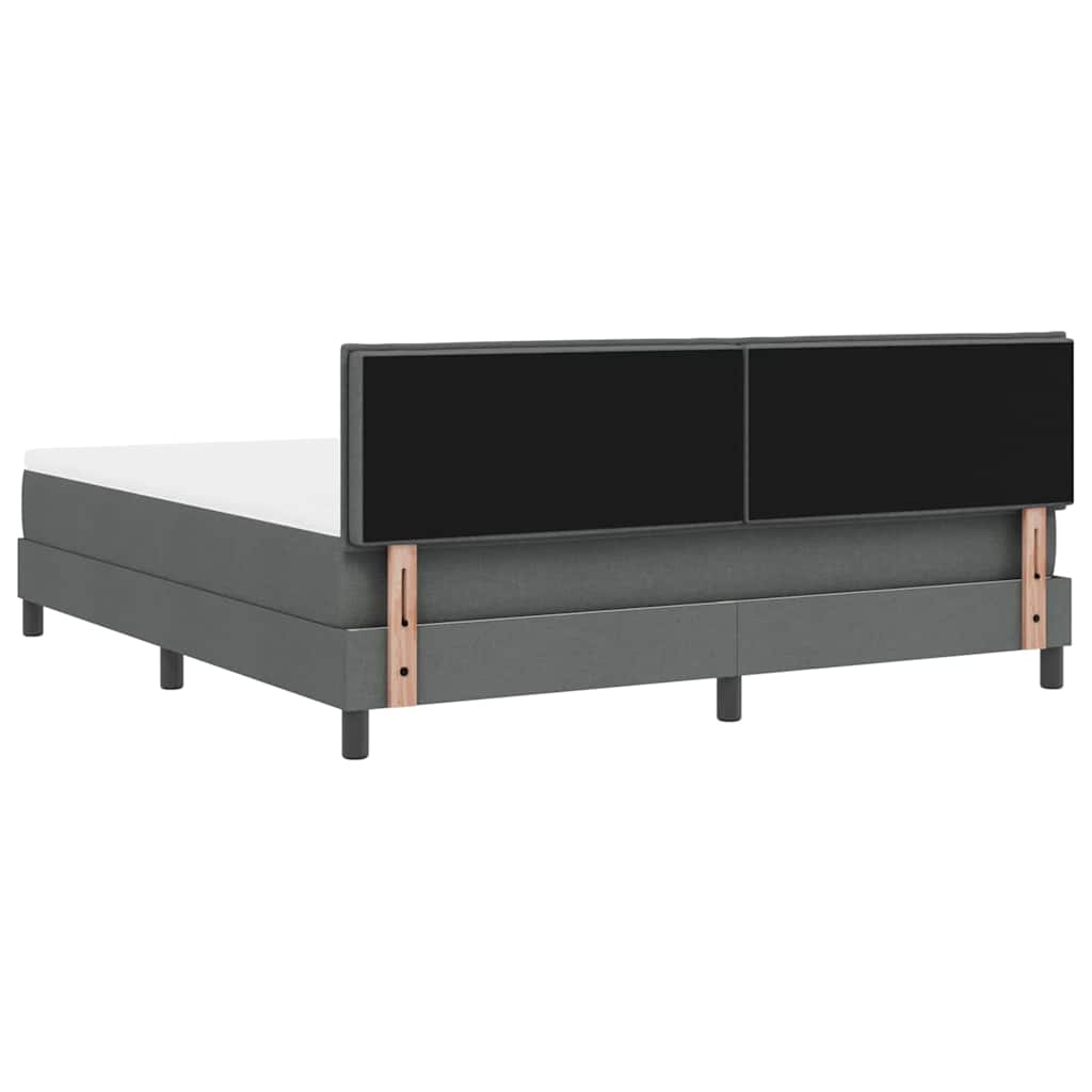 Boxspringbett mit Kopfteil Dunkelgrau 180 x 200 cm Stoff