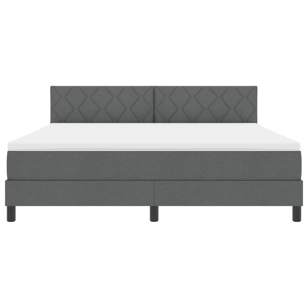 Boxspringbett mit Kopfteil Dunkelgrau 180 x 200 cm Stoff