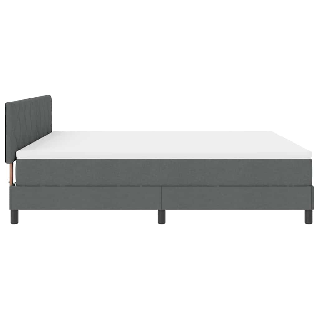 Boxspringbett mit Kopfteil Dunkelgrau 180 x 200 cm Stoff