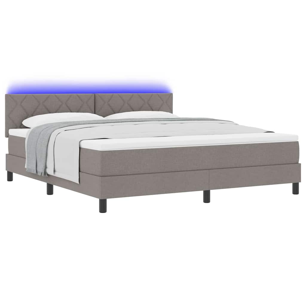 Boxspringbett mit Matratze Taupe 180 x 200 cm Stoff