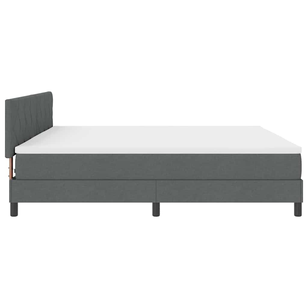 Boxspringbett mit Kopfteil Dunkelgrau 200 x 200 cm Stoff
