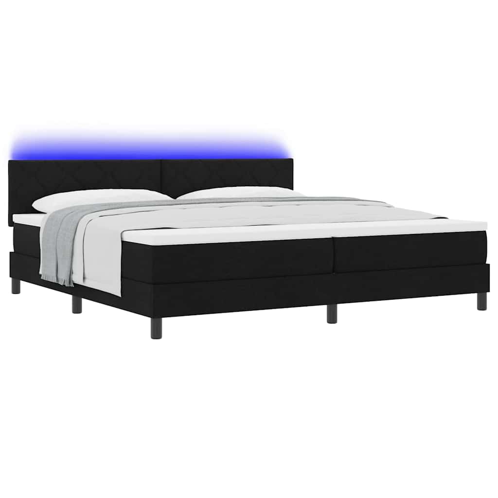 Boxspringbett mit Matratze Schwarz 200 x 200 cm Stoff