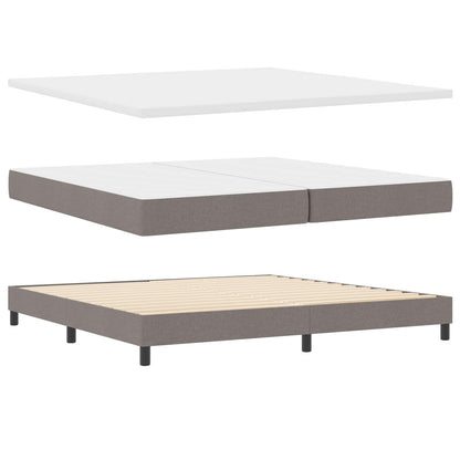 Boxspringbett mit Kissen mit Kopfteil Taupe 200 x 200 cm Stoff