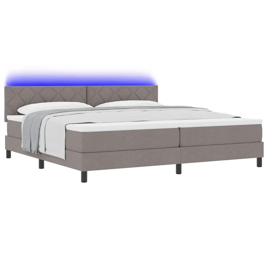 Boxspringbett mit Matratze Taupe 200 x 200 cm Stoff