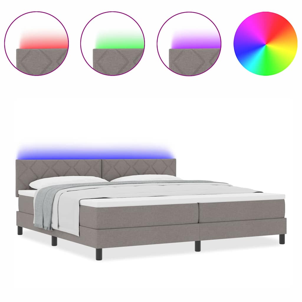 Boxspringbett mit Matratze Taupe 200 x 200 cm Stoff