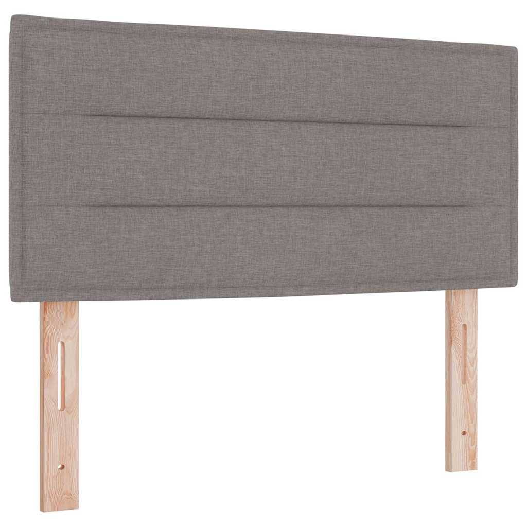 LED Boxspringbett mit Kopfteil Taupe 90 x 190 cm Stoff