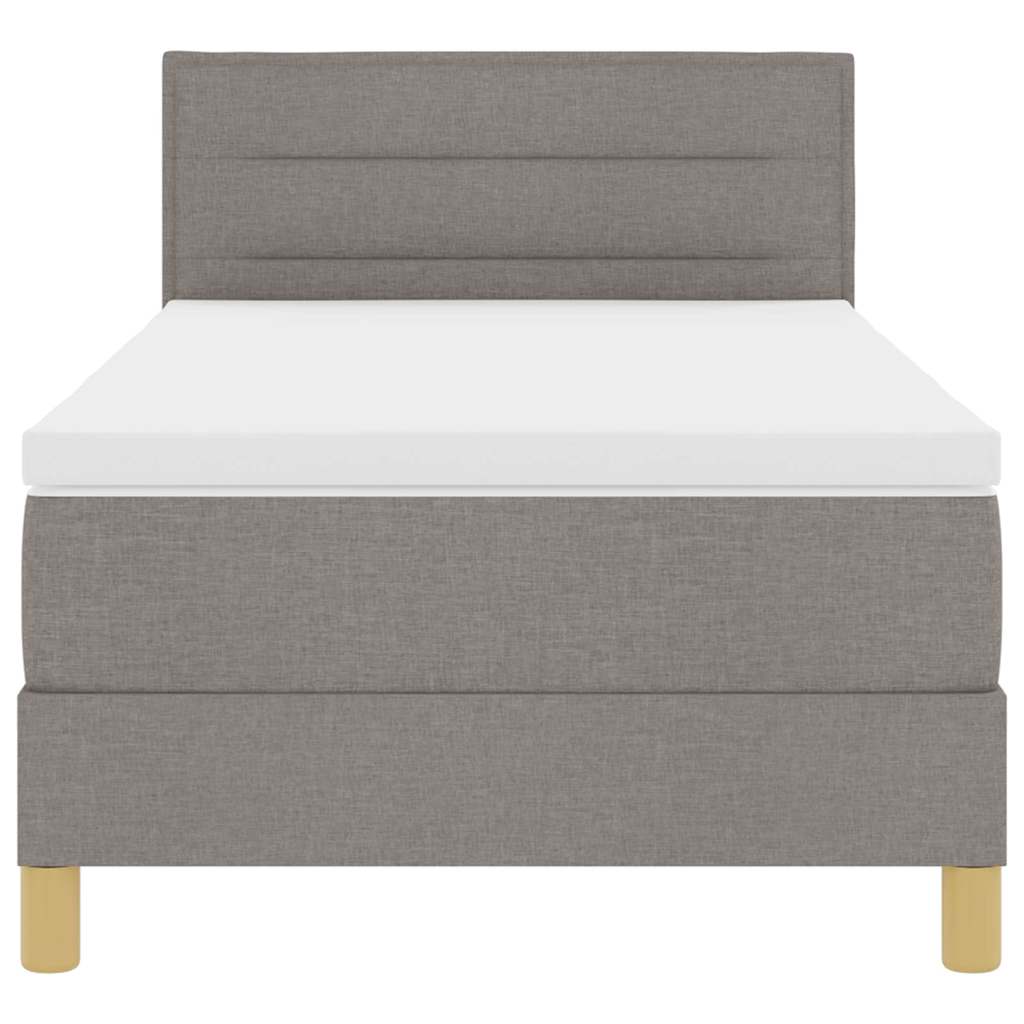 LED Boxspringbett mit Kopfteil Taupe 90 x 190 cm Stoff