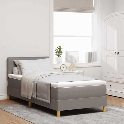 LED Boxspringbett mit Kopfteil Taupe 90 x 200 cm Stoff