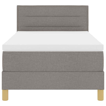 LED Boxspringbett mit Kopfteil Taupe 90 x 200 cm Stoff