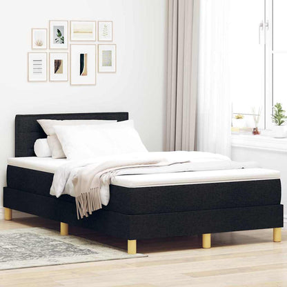 LED Boxspringbett mit Kopfteil Schwarz 120 x 190 cm Stoff