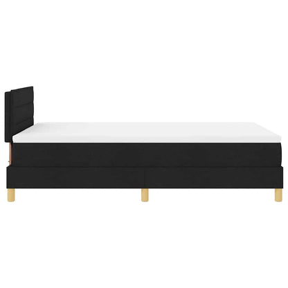 LED Boxspringbett mit Kopfteil Schwarz 120 x 190 cm Stoff