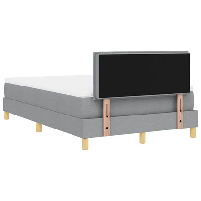 LED Boxspringbett mit Kopfteil Hellgrau 120 x 200 cm Stoff