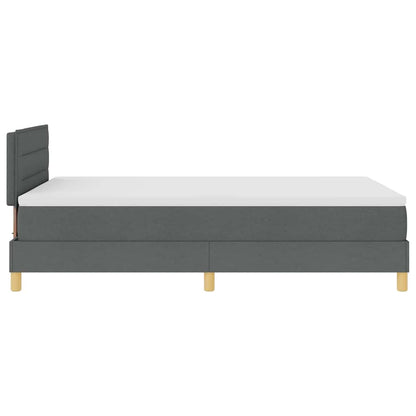 LED Boxspringbett mit Kopfteil Dunkelgrau 120 x 200 cm Stoff