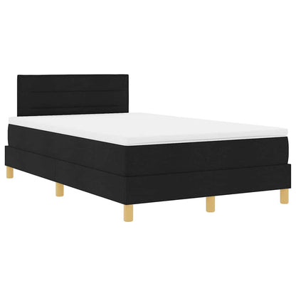 LED Boxspringbett mit Kopfteil Schwarz 120 x 200 cm Stoff