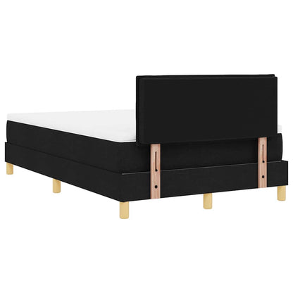 LED Boxspringbett mit Kopfteil Schwarz 120 x 200 cm Stoff