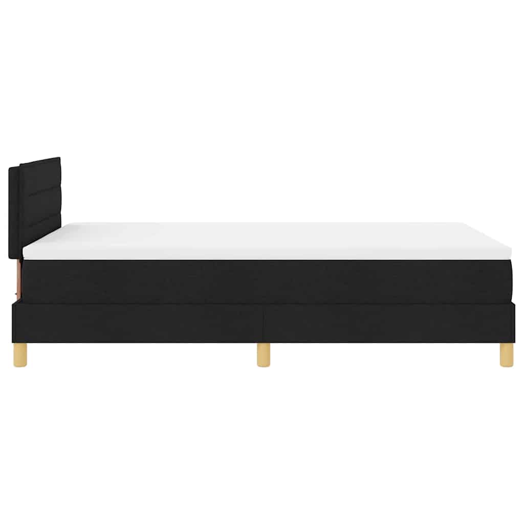 LED Boxspringbett mit Kopfteil Schwarz 120 x 200 cm Stoff
