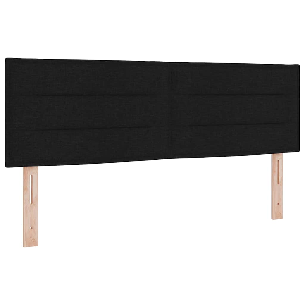 LED Boxspringbett mit Kopfteil Schwarz 140 x 190 cm Stoff