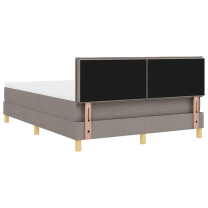 LED Boxspringbett mit Kopfteil Taupe 140 x 200 cm Stoff
