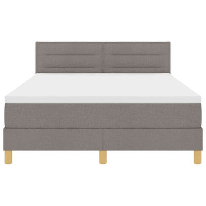 LED Boxspringbett mit Kopfteil Taupe 140 x 200 cm Stoff