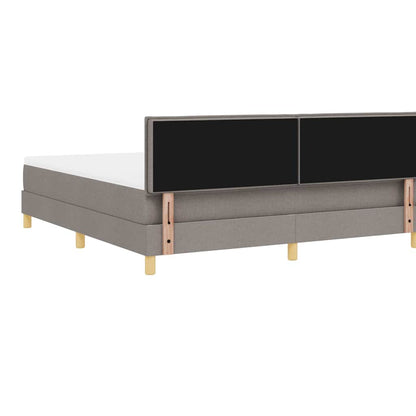 LED Boxspringbett mit Kopfteil Taupe 180 x 200 cm Stoff